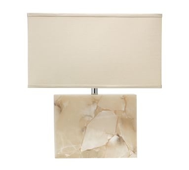 Sierra Madre Alabaster Table Lamp, Small 15.5", White - Image 2
