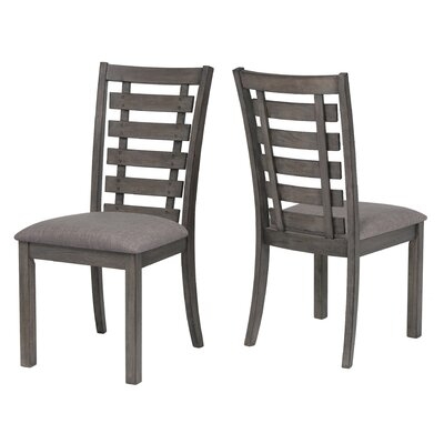 Nirupa Upholstered Solid Wood Ladder Back Side Chair in Gray (Set of 2) - Image 0