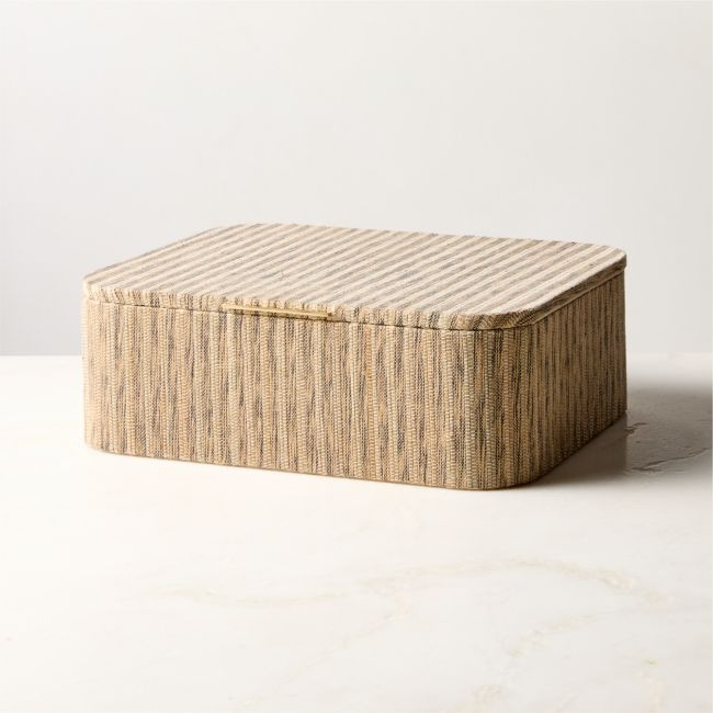 Axton Natural Storage Box with Unlacquered Brass Handle Medium - Image 0