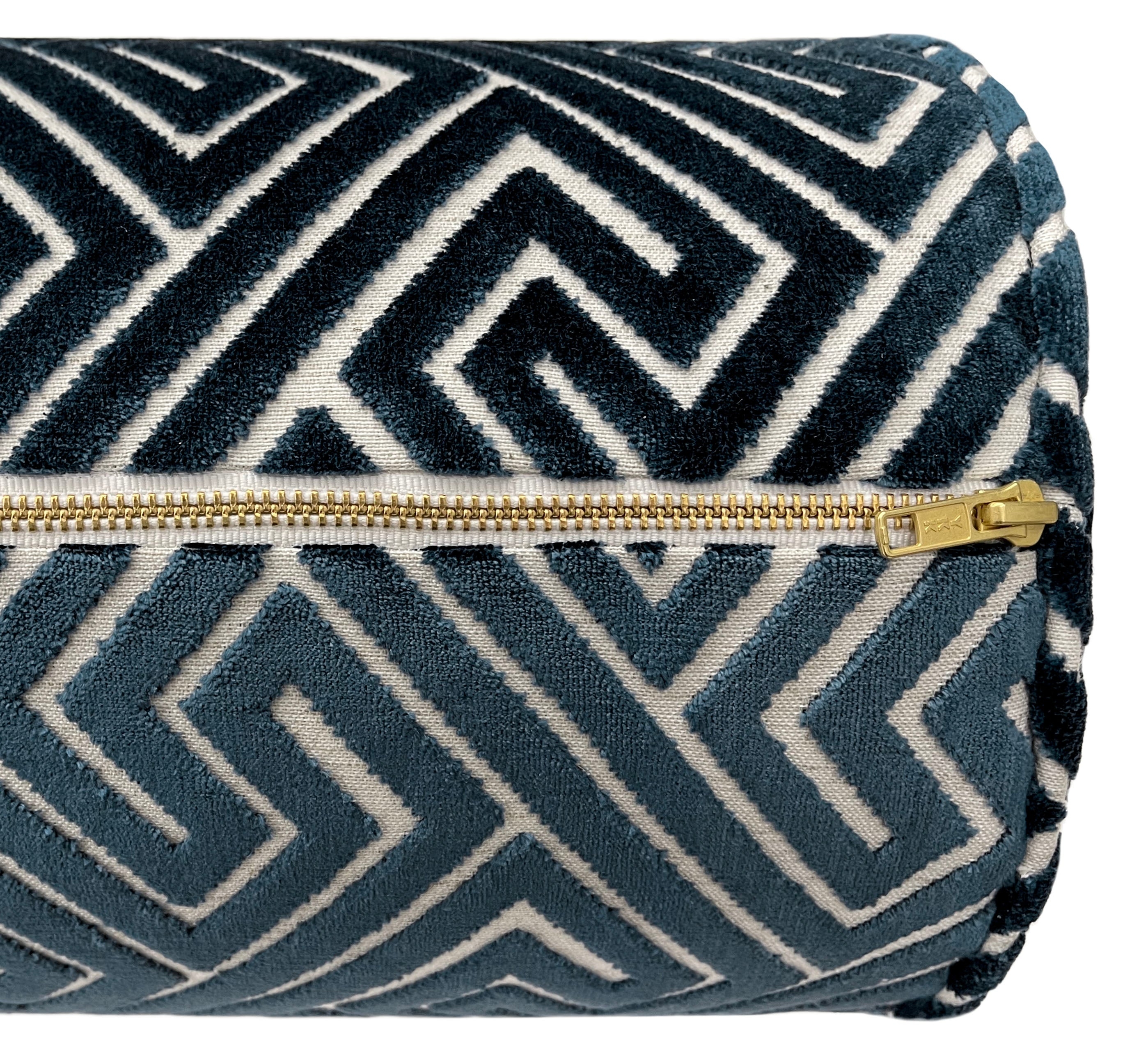 THE BOLSTER :: ROMAN CUT VELVET // NAVY BLUE - BY THE YARD - Image 3