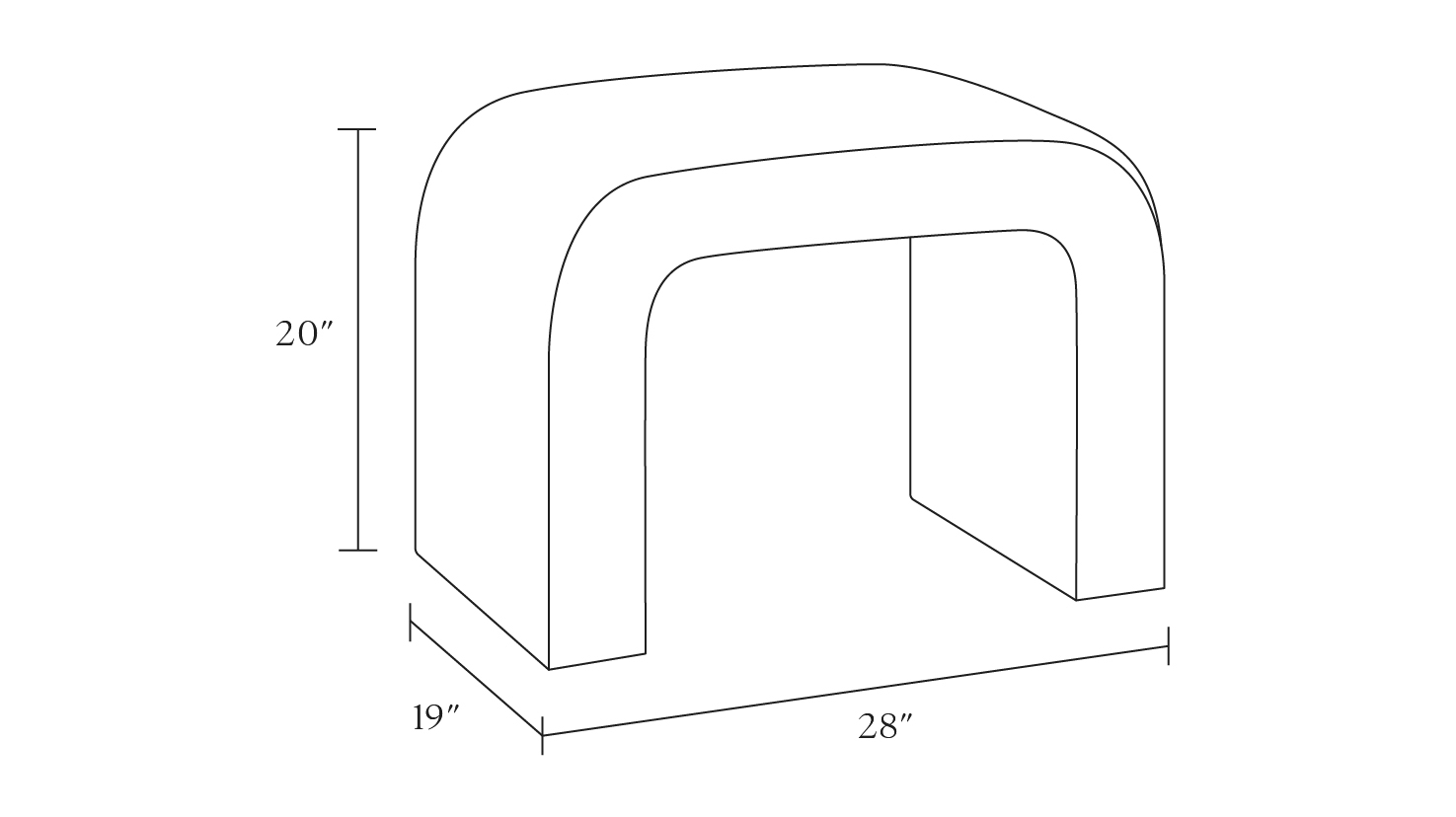 Waterfall Ottoman, Vert Woodland - Image 2