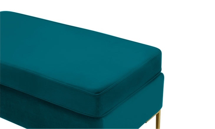 Blue Dee Mid Century Modern Bench with Storage - Lucky Turquoise - Image 4