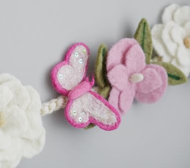 Felted Wool Floral Garland - Image 1