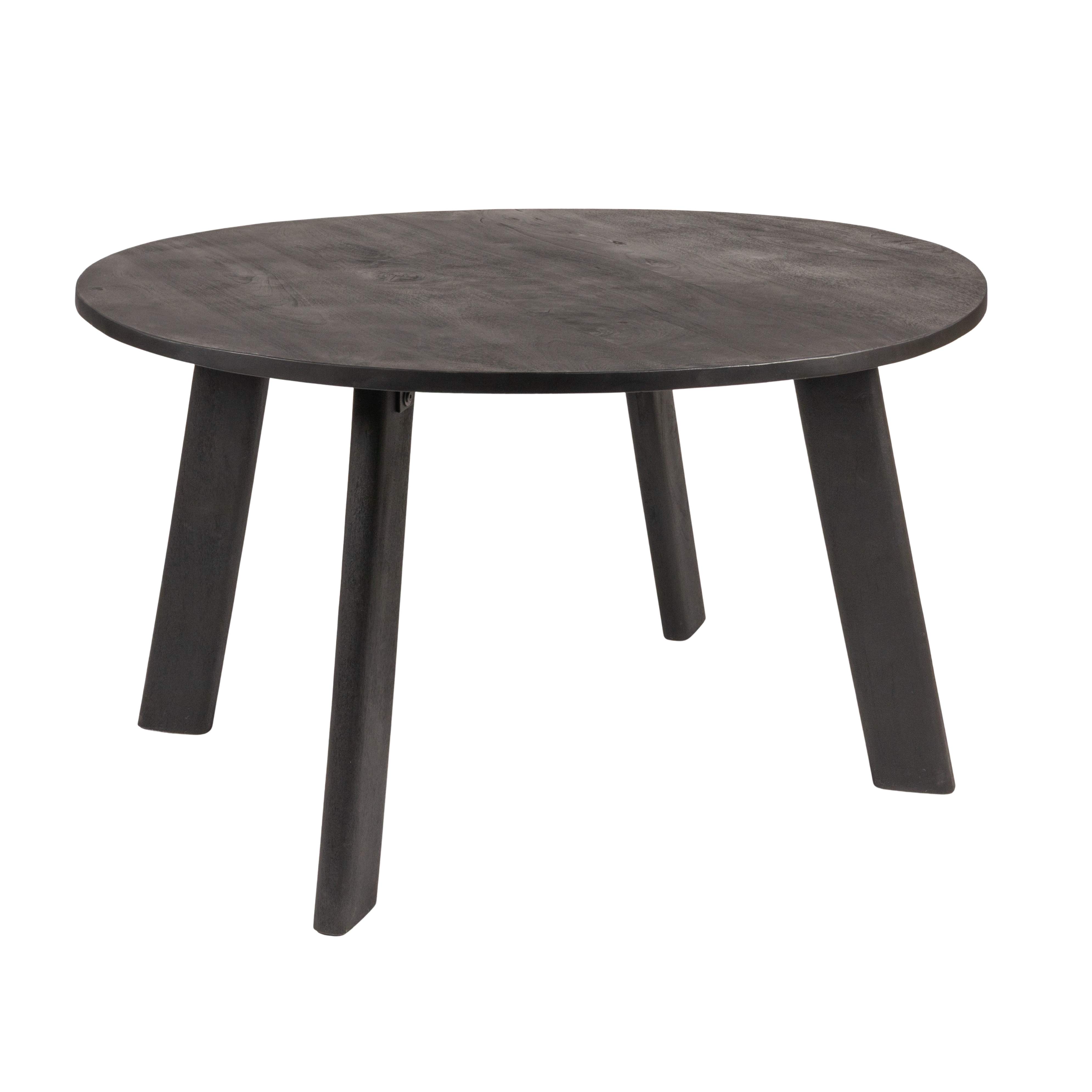 Round Mango Wood Dining Table in Matte Black - Image 0