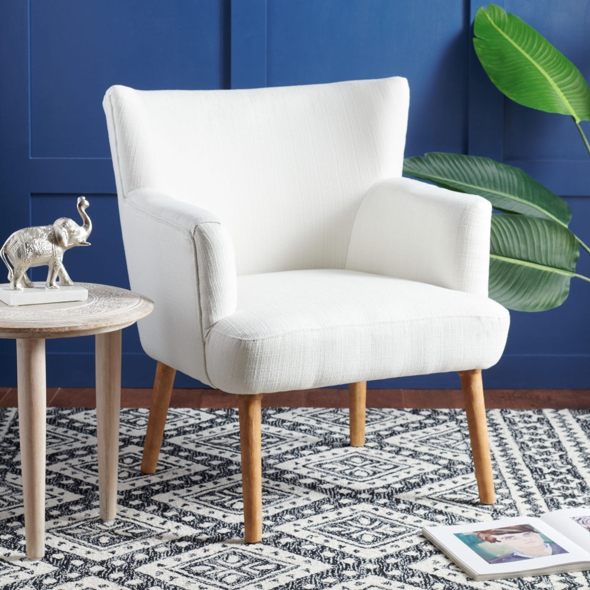 Delfino Accent Chair - White - Safavieh - Image 1