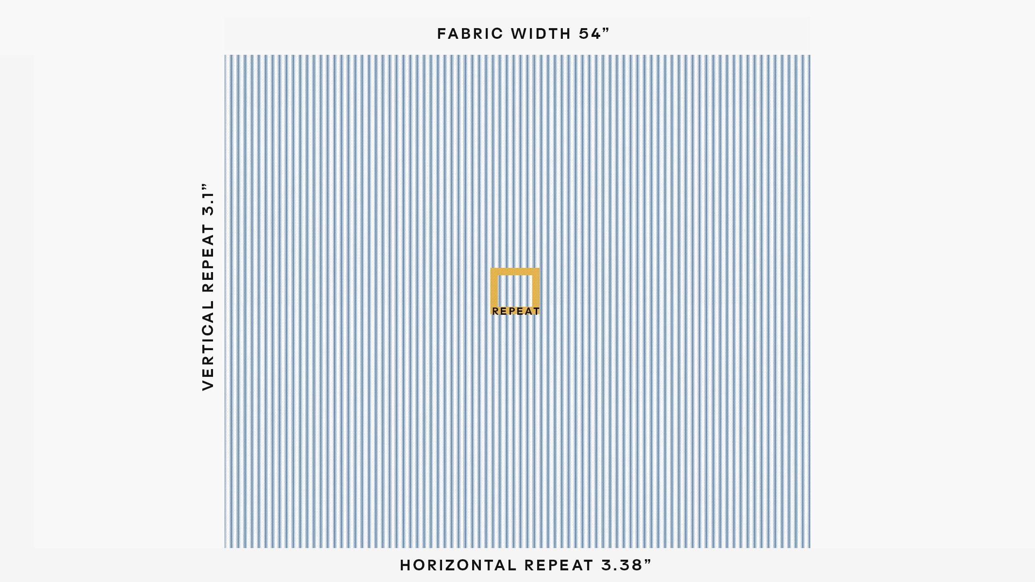 Printed Cotton Fabric By The Yard, Cornflower Classic Ticking Stripe - Image 1