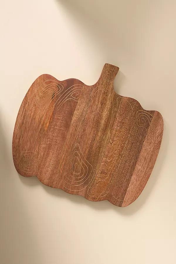 Wood Inlay Pumpkin Cheese Board - Image 0