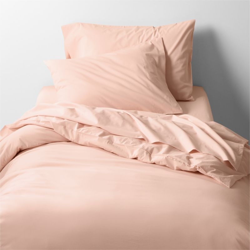 CozyCloud Washed Organic Cotton Elegant Pink Twin XL Sheet Set - Image 3