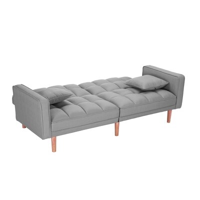 75'' Square Arm Sofa Bed With 2 Pillows - Image 0