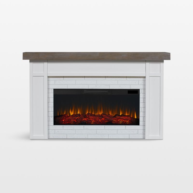 Cravenhall White and Brown Wood Electric Fireplace - Image 2