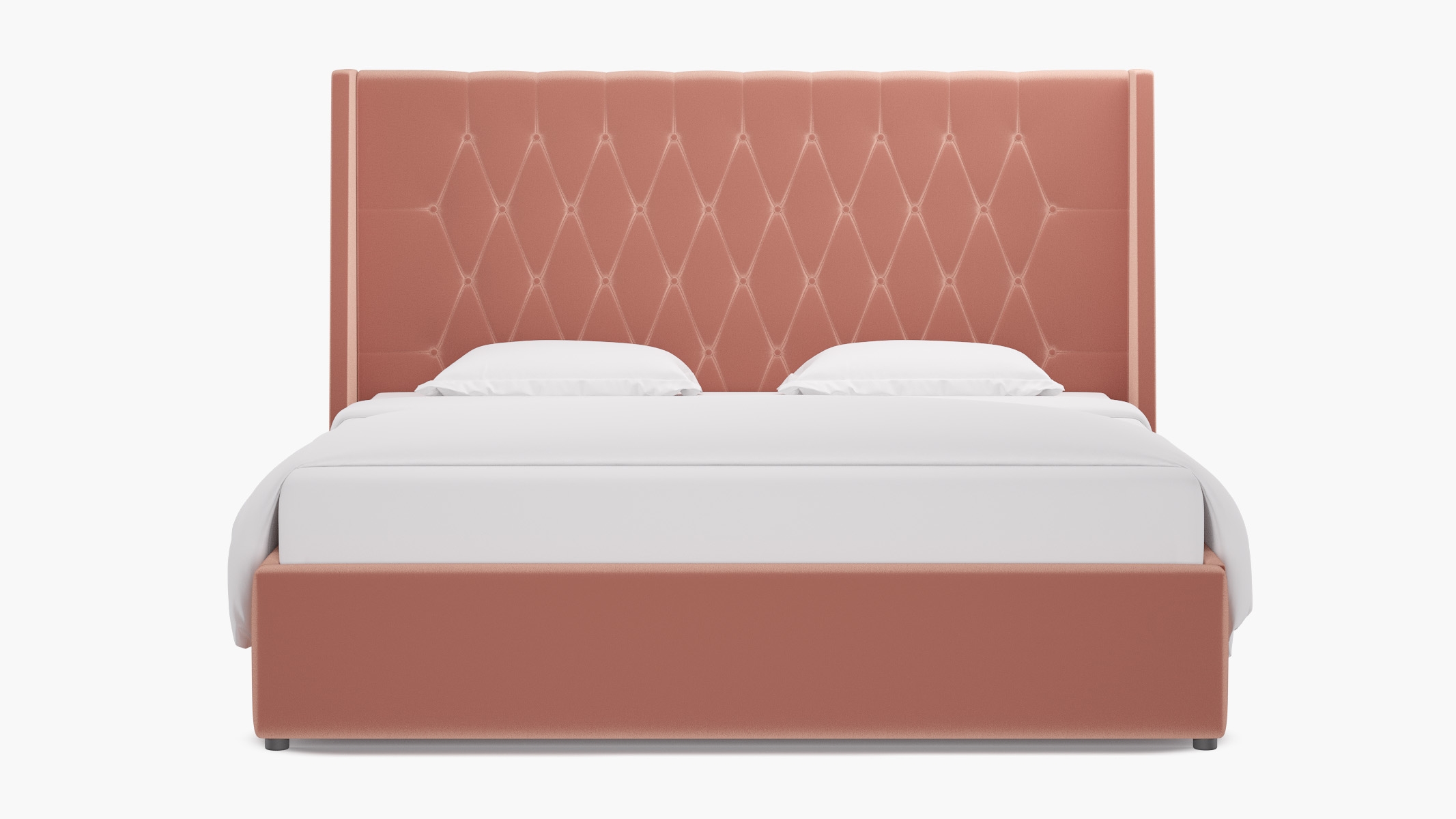 Tufted Wingback Bed, Bloom Performance Plush Velvet, King - Image 0