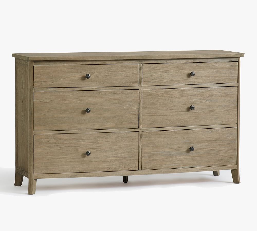 Chloe 6-Drawer Wide Dresser, Ash Gray - Image 0