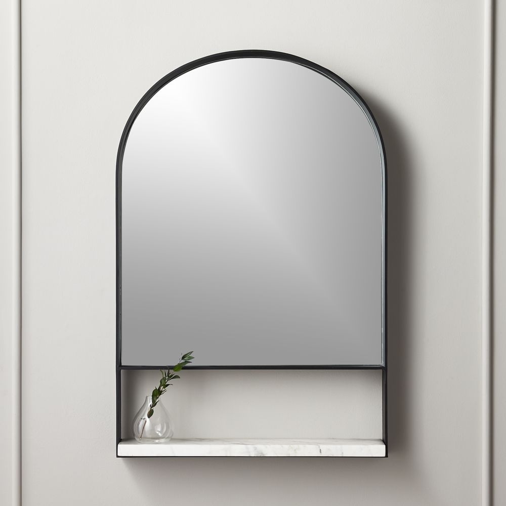 Hugh Wall Mirror with Marble Shelf 24"x36.25" - Image 0