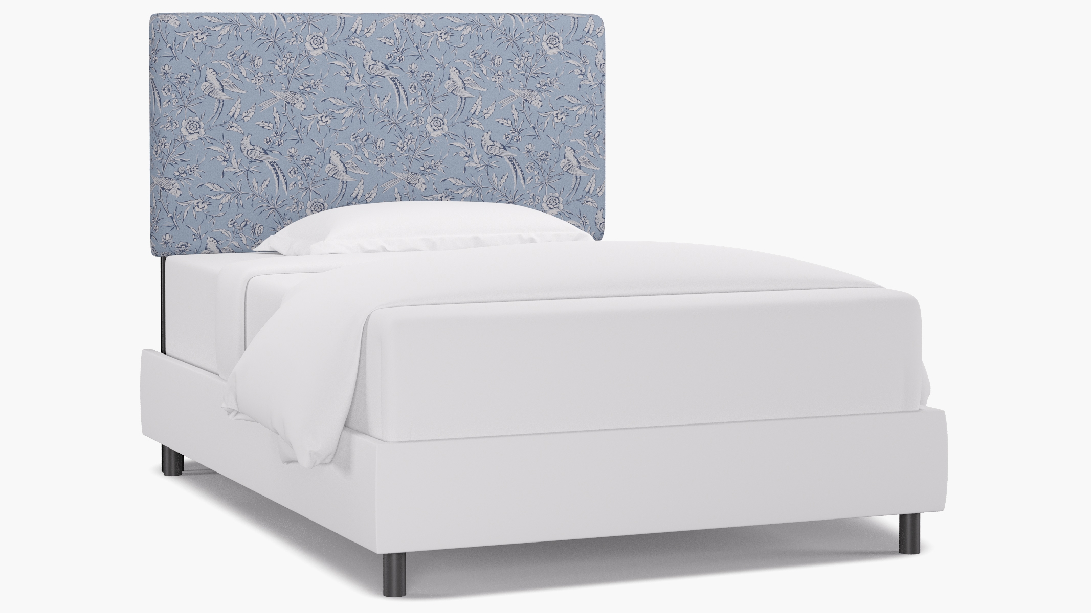 Square Back Headboard, Blue Aviary, Full - Image 0