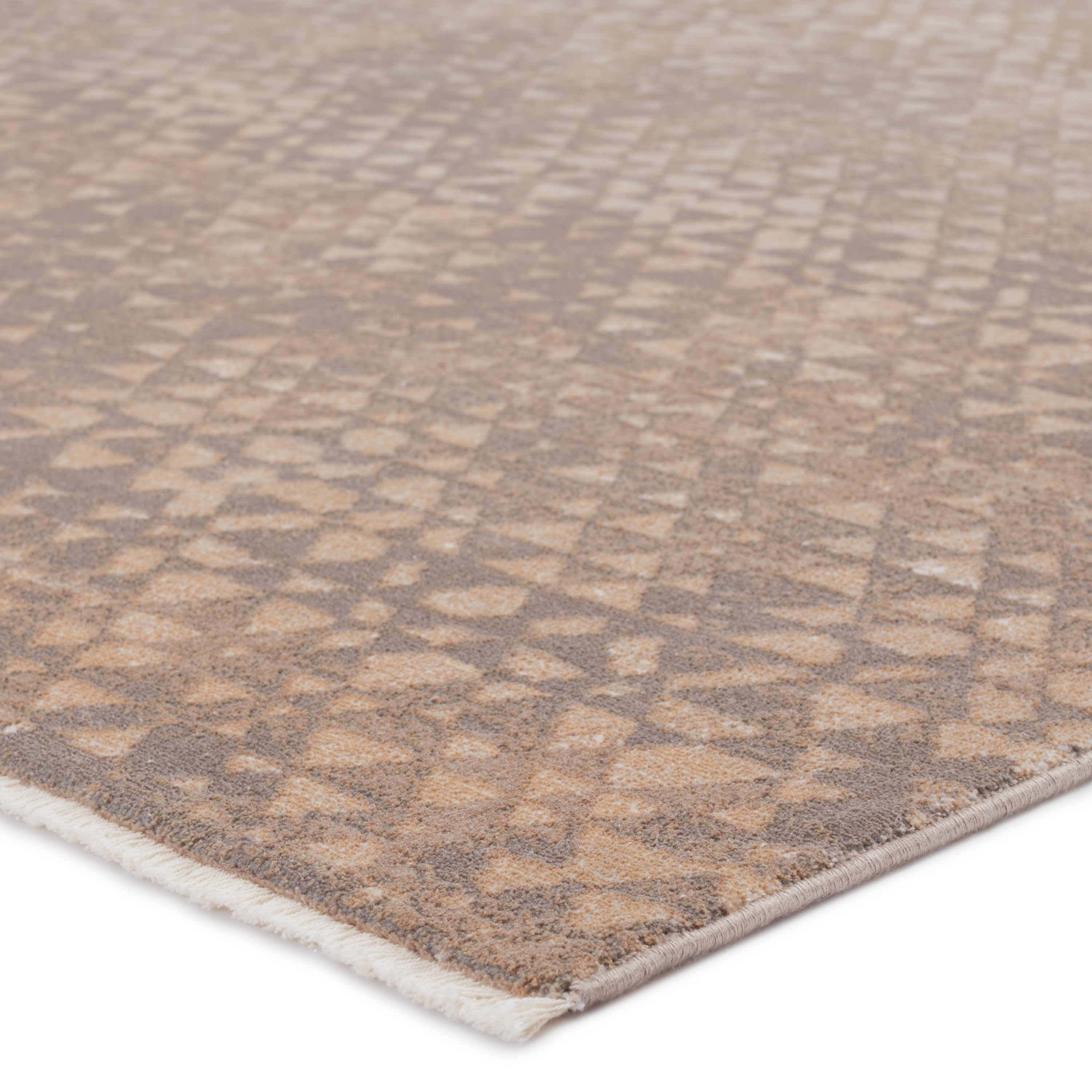 Kevin O'Brien by Sierra Geometric Taupe/ Gray Area Rug (9'6"X12'6") - Image 1