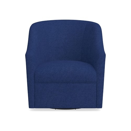 Porter Swivel Armchair, Standard Cushion, Perennials Performance Canvas, Denim, - Image 0