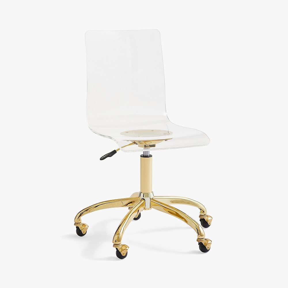 Piper Acrylic Swivel Desk Chair, Acrylic - Image 0