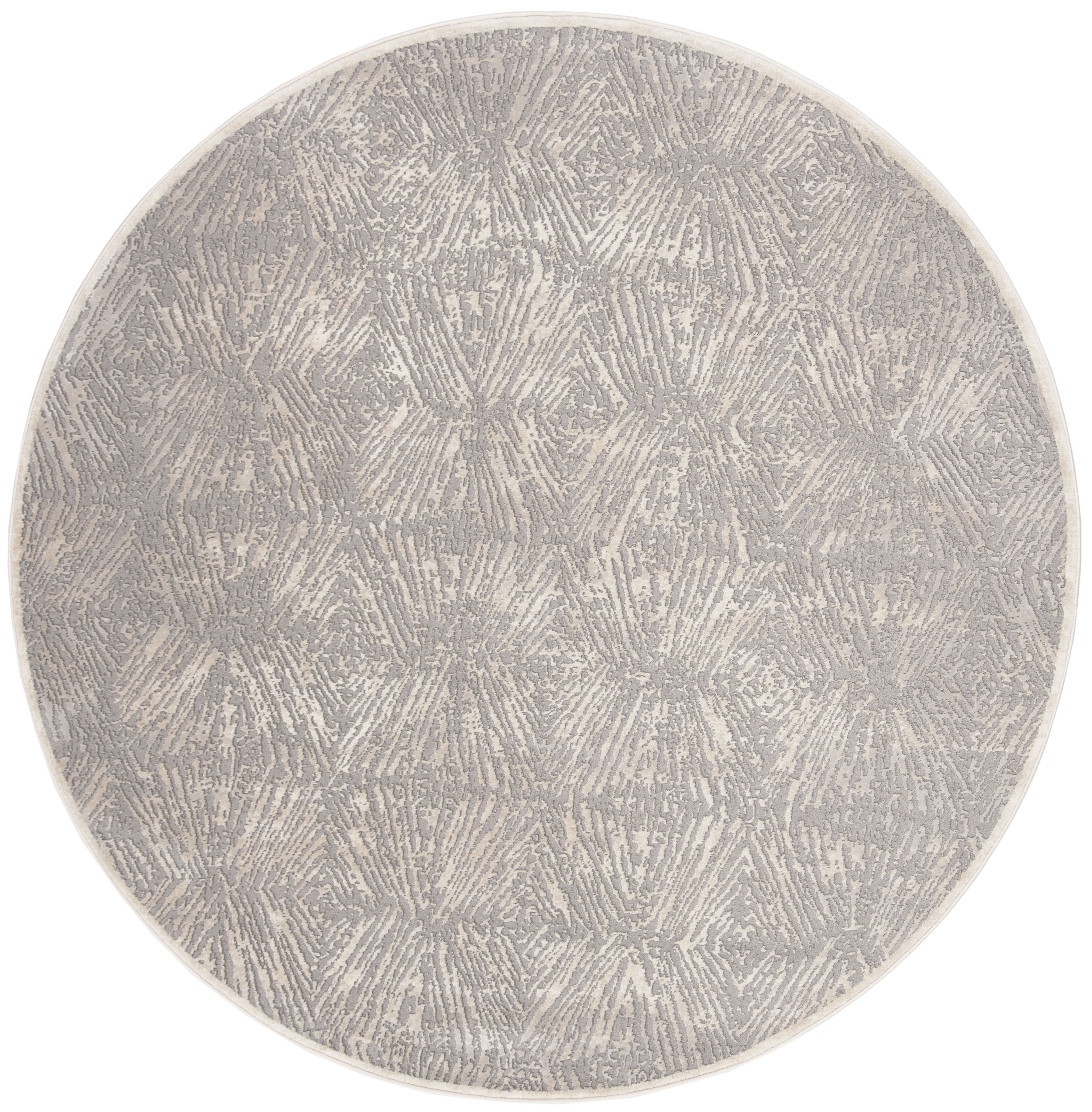 Arlo Home Woven Area Rug, MDW319A, Ivory/Grey,  6' 7" X 6' 7" Round - Image 0