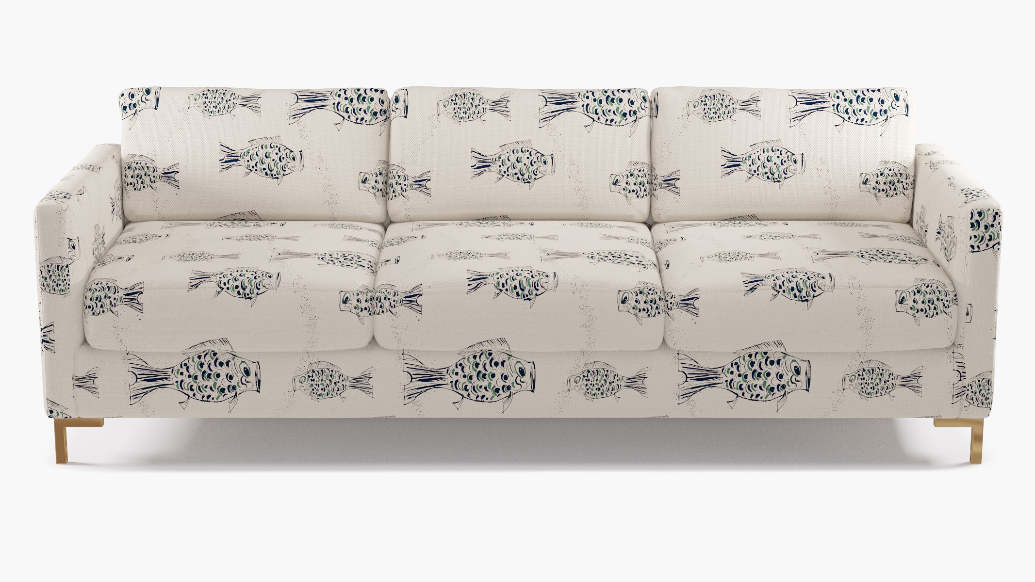 Modern Sofa, Canvas Sakana, Brass L Leg - Image 0