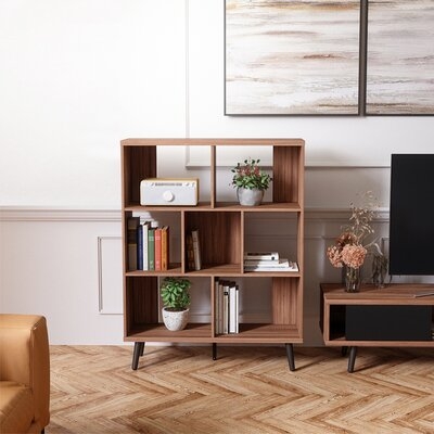 Eseli Geometric Bookcase, Brown - Image 1