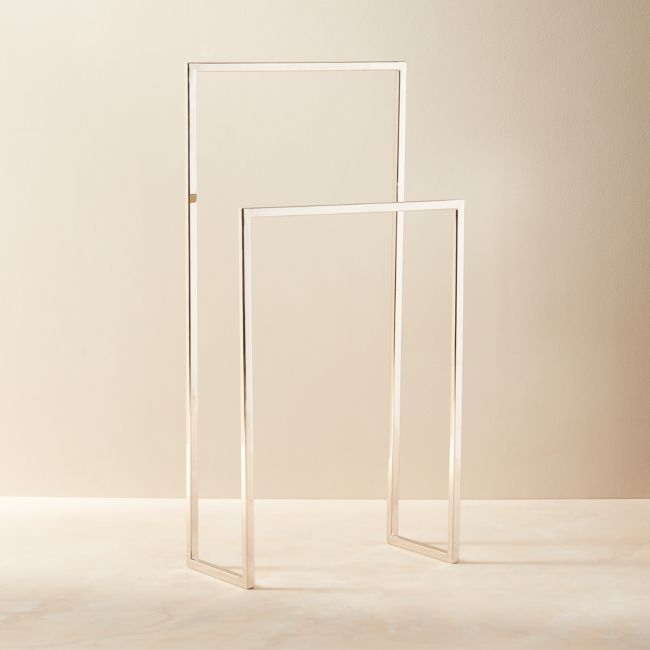 Dois Polished Nickel Double Rod Towel Rack - Image 0