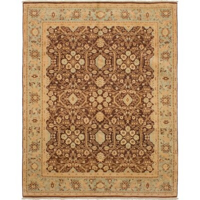 One-of-a-Kind Hornbuckle Hand-Knotted 2010s Chobi Brown/Tan 7'10" x 9'10" Wool Area Rug - Image 0
