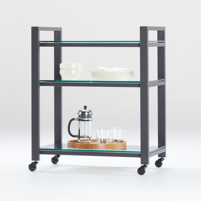 Pilsen Graphite Cart with Glass Shelves - Image 0