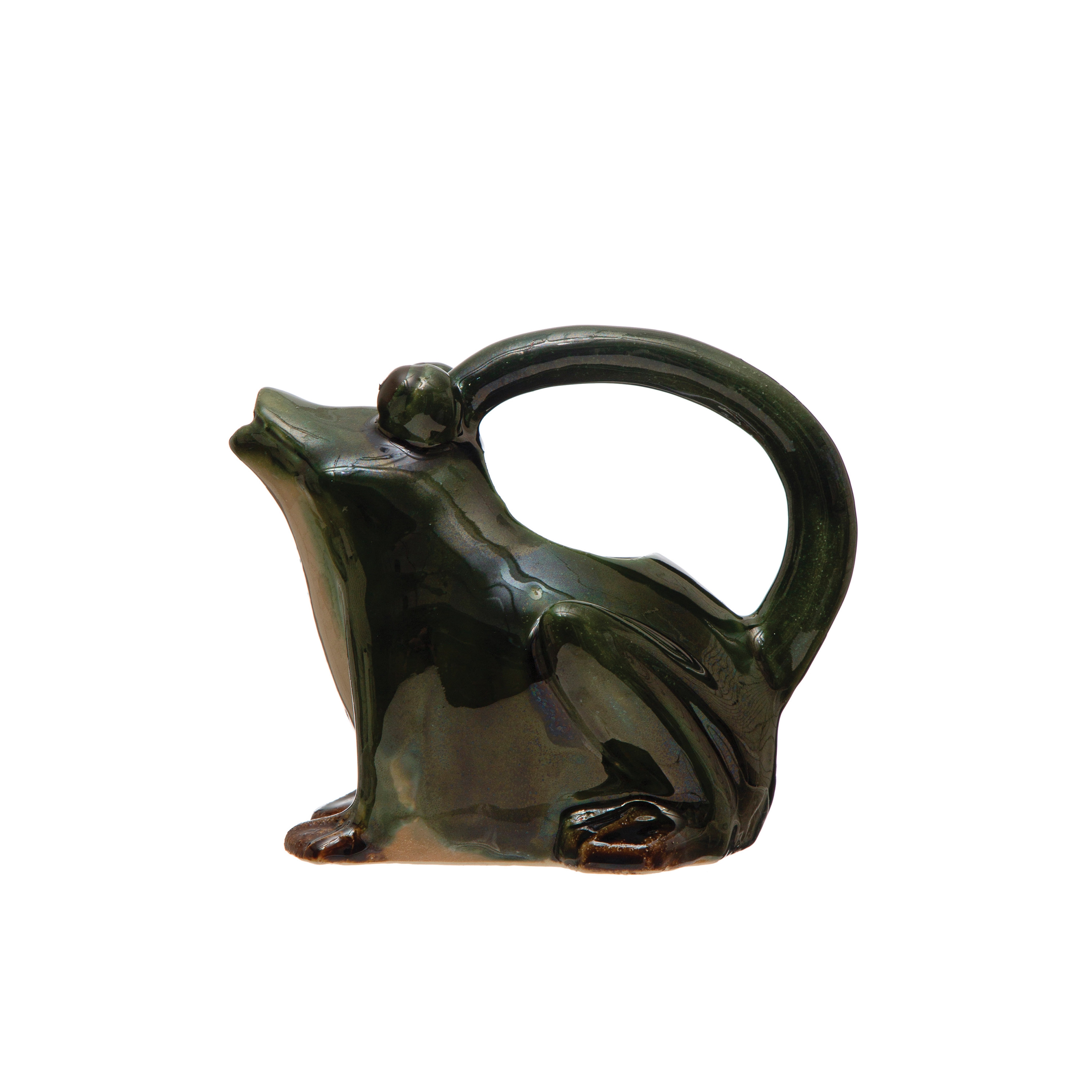 Stoneware Frog Watering Pitcher, Green - Image 0