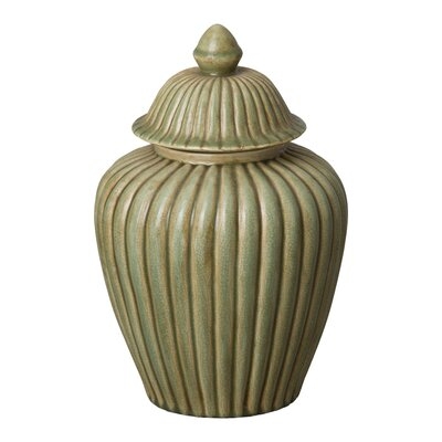 Ekin Light Green 12" Indoor / Outdoor Ceramic Jar - Image 0