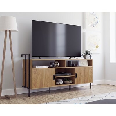 Wall-Mounted Credenza TV Stand With Doors - Image 0