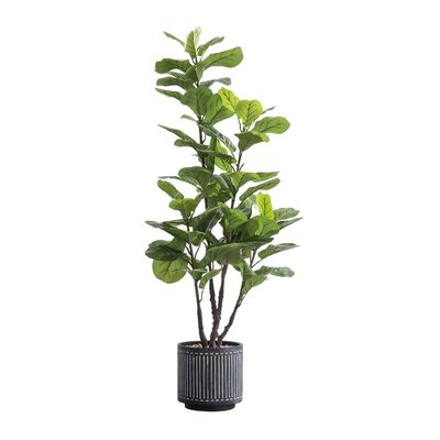 59'' Artificial Fiddle Leaf Fig Tree in Pot - Image 0