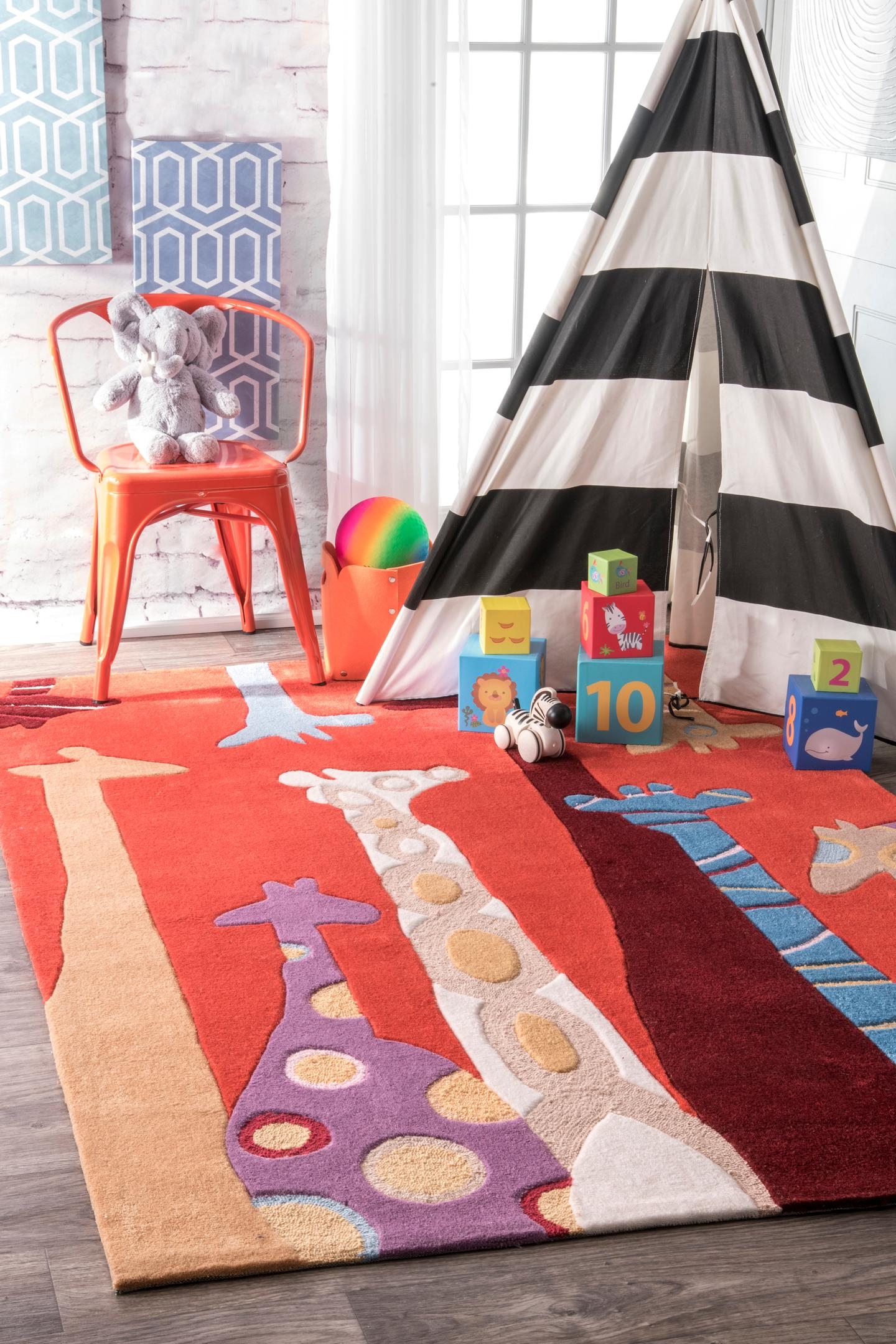  Hand Tufted Giraffe Area Rug - Image 0
