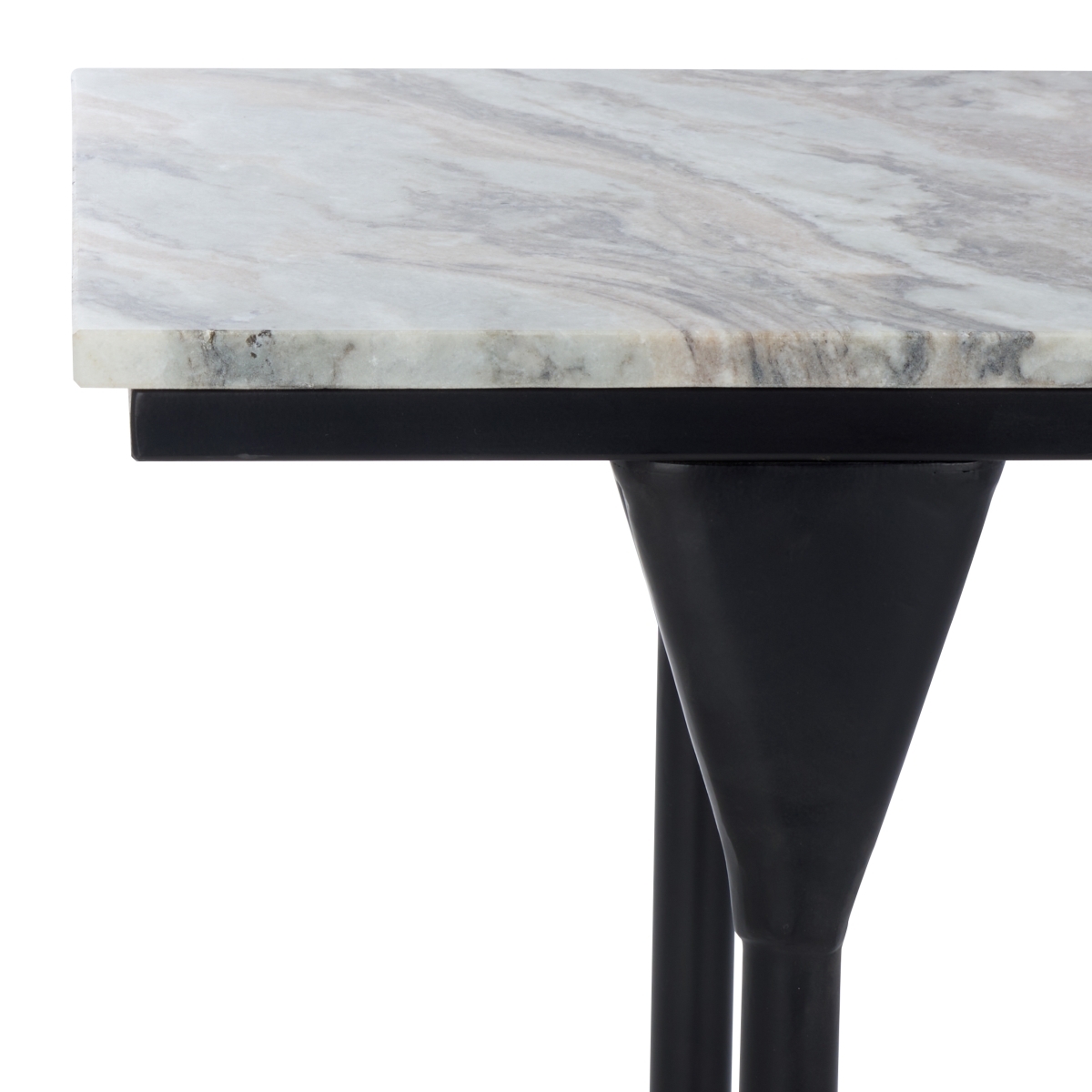 Frederick Marble Console Table - Brown Grey / Black - Image 2