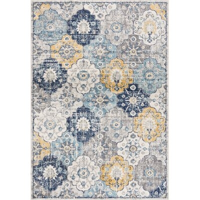 Molde Abstract Blue Area Rug - Image 0