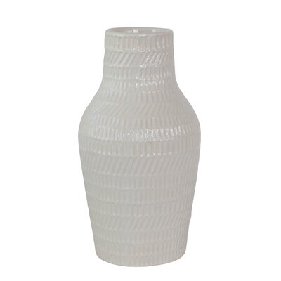 Amanoa White 12" Ceramic Table Vase - Image 0