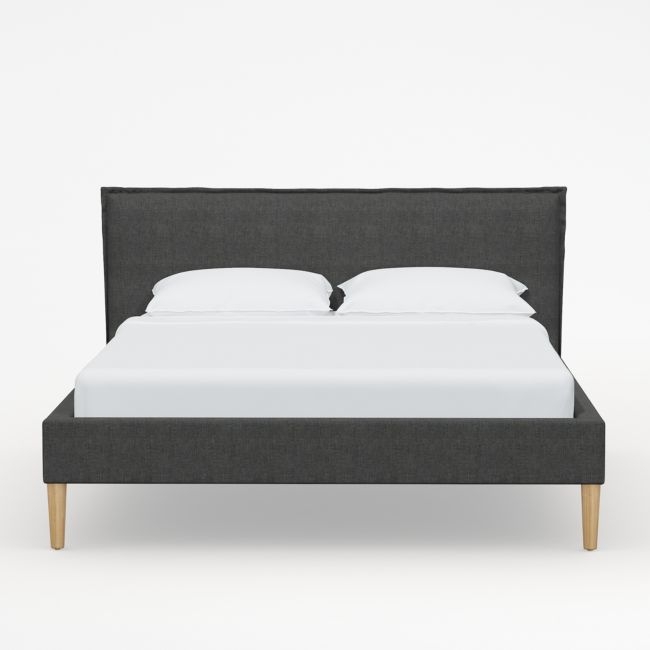 Lane California King Linen Charcoal Low-Profile Bed - Image 0