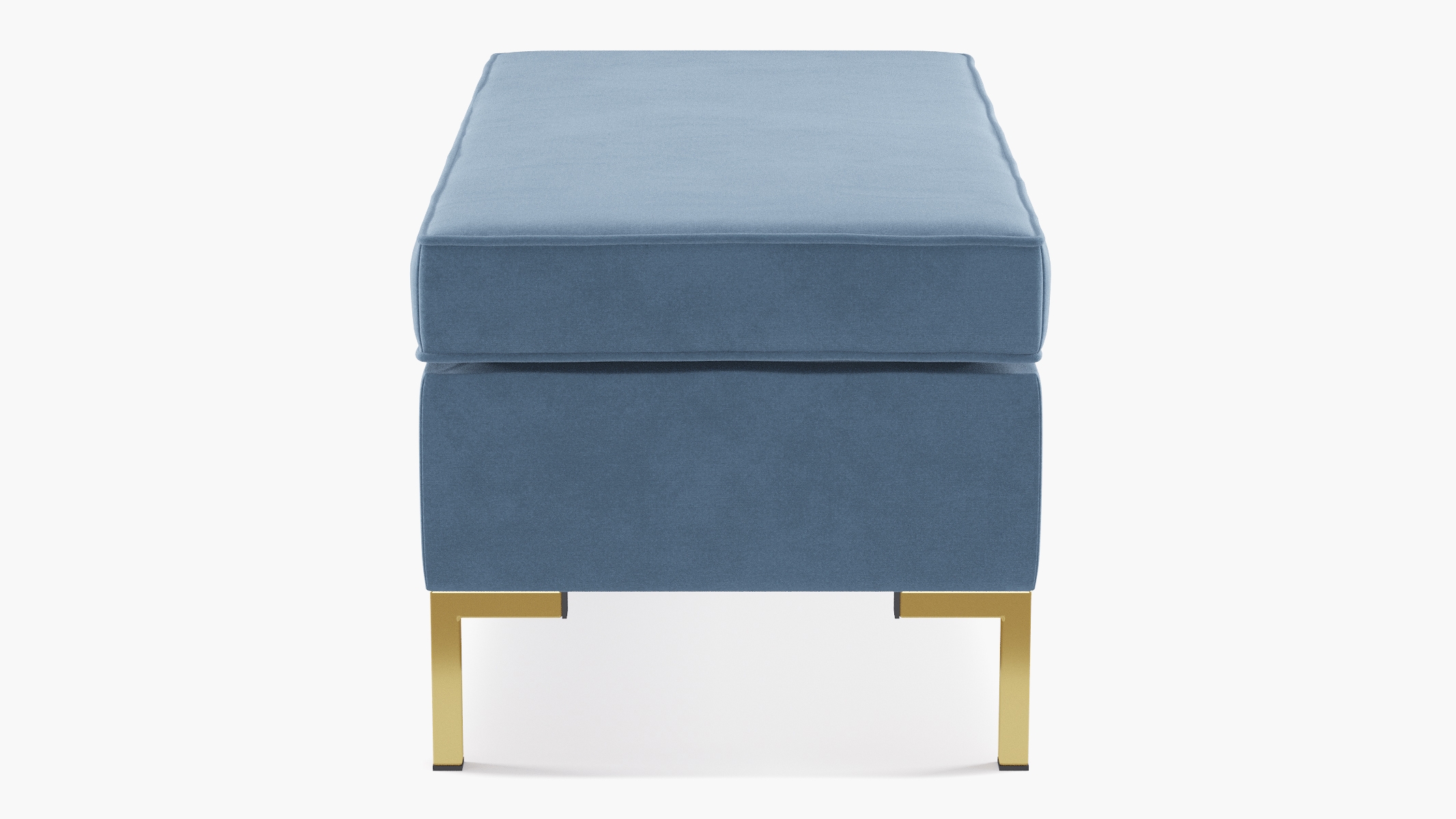 Modern Bench, Ocean Classic Velvet, Brass - Image 2