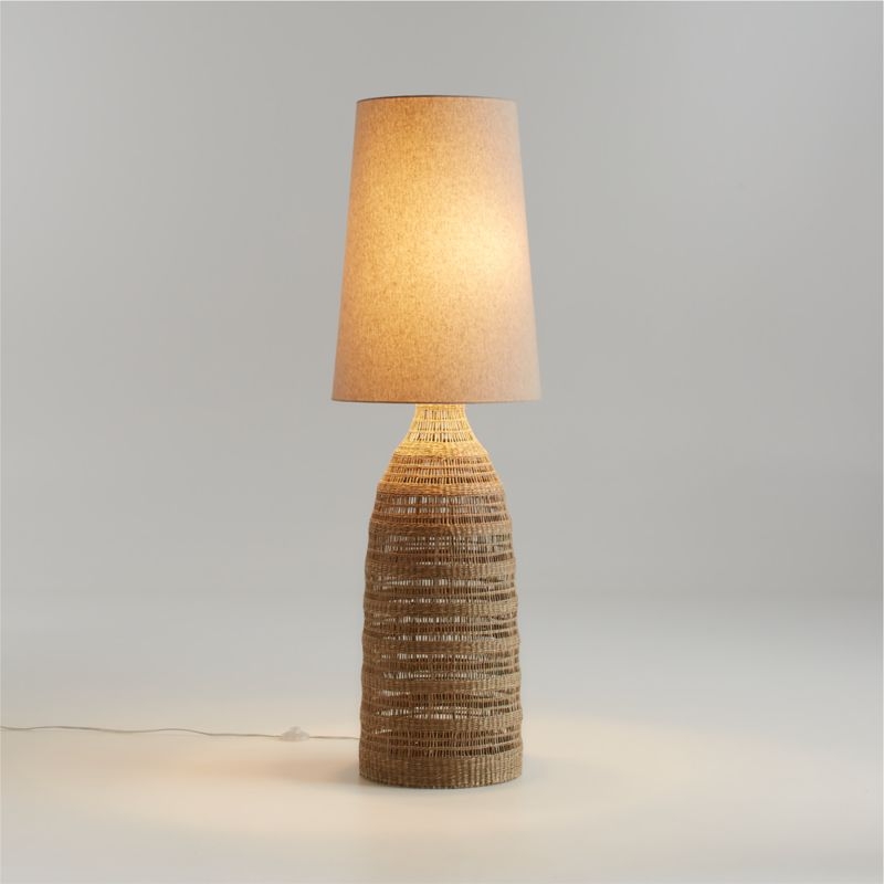 Nossa Woven Seagrass Floor Lamp 57.5" - Image 1