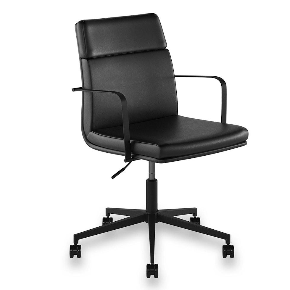 Gerven Leather Office Chair - Oxford Black - Image 0