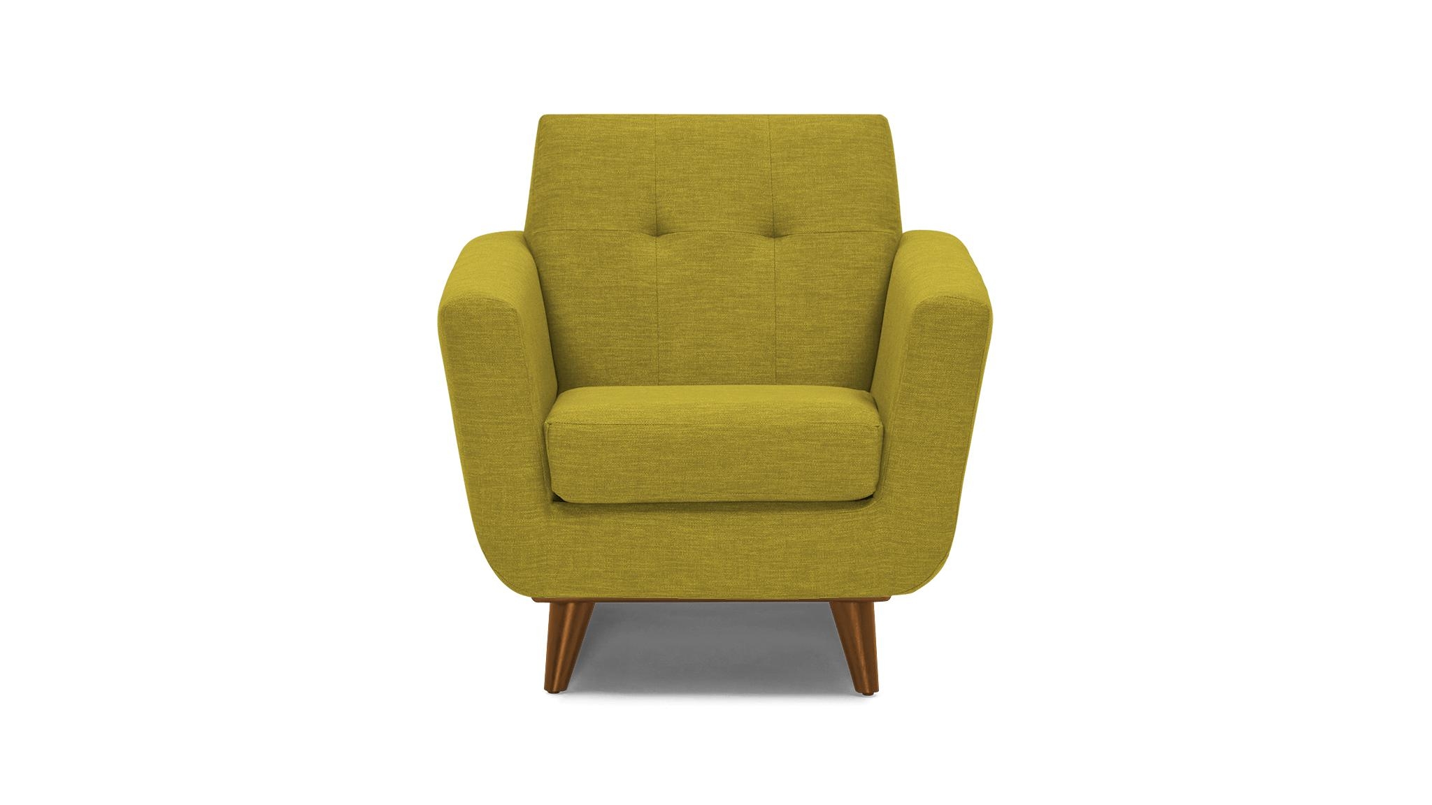 Yellow Hughes Mid Century Modern Apartment Chair - Bloke Goldenrod - Mocha - Image 0