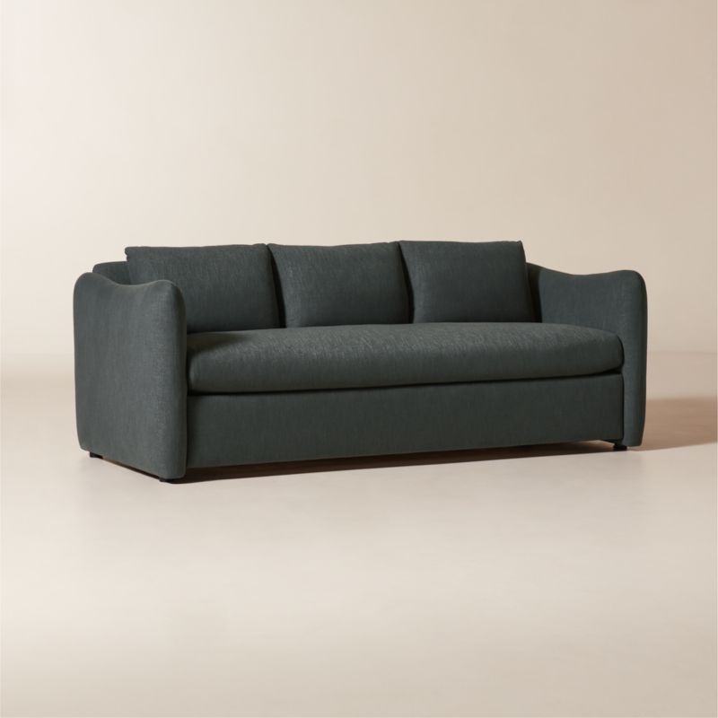 Tuffare 79.25" Charcoal Grey Performance Fabric Sleeper Sofa - Image 2