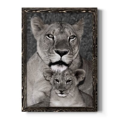 Lioness And Cub-Premium Framed Canvas - Ready To Hang - Image 0