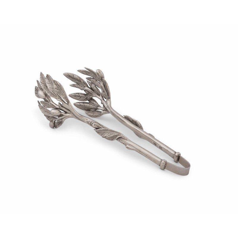 Vagabond House Olive Grove Pewter Ice and Bread Serving Tongs - Image 0