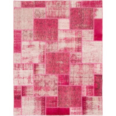 One-of-a-Kind Bonifield Hand-Knotted 1980s 5'7" x 7'10" Wool Area Rug in Dark Pink - Image 0