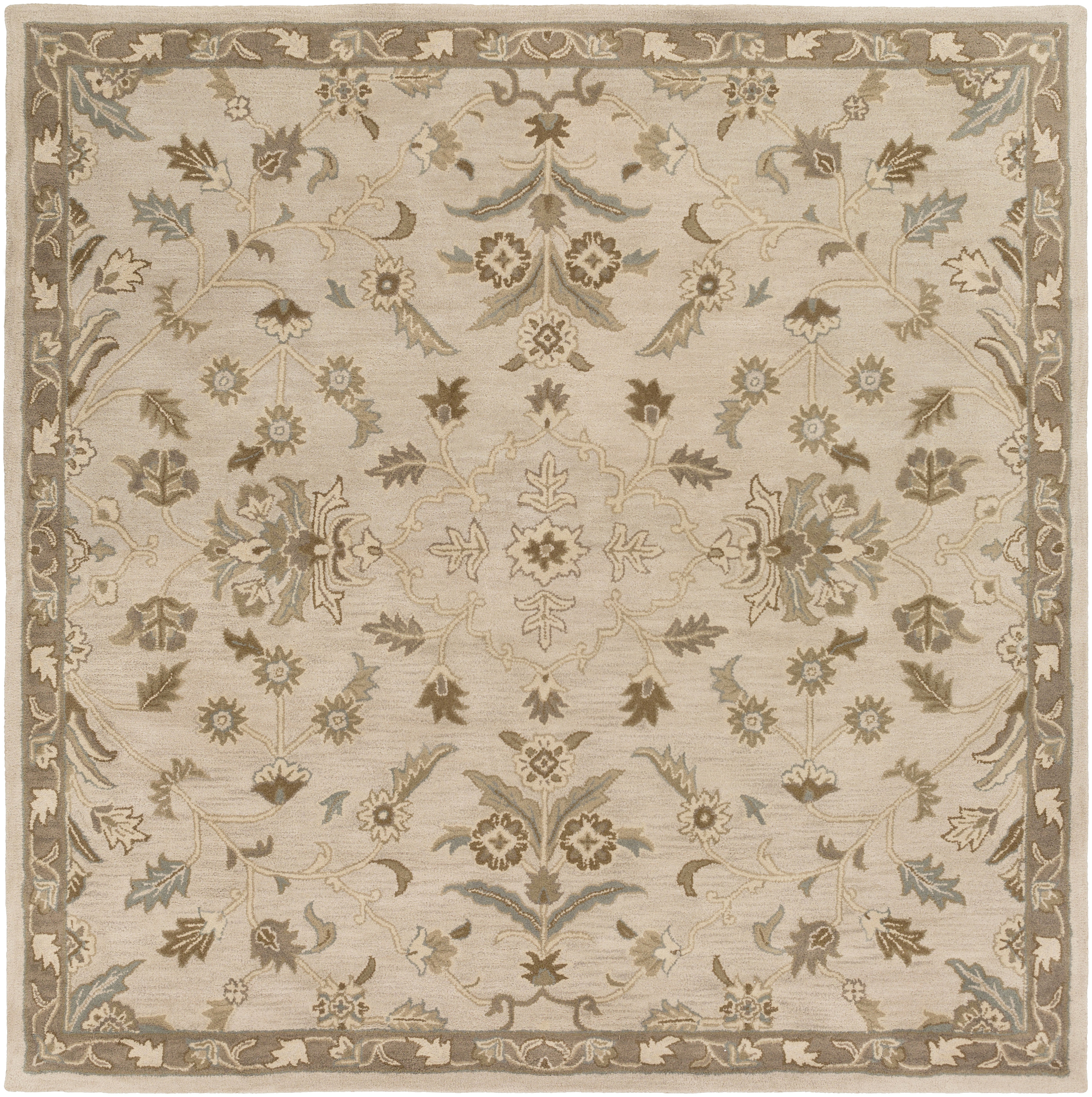 Caesar Beige Indoor 8' x 8' Handmade Rug - Image 0