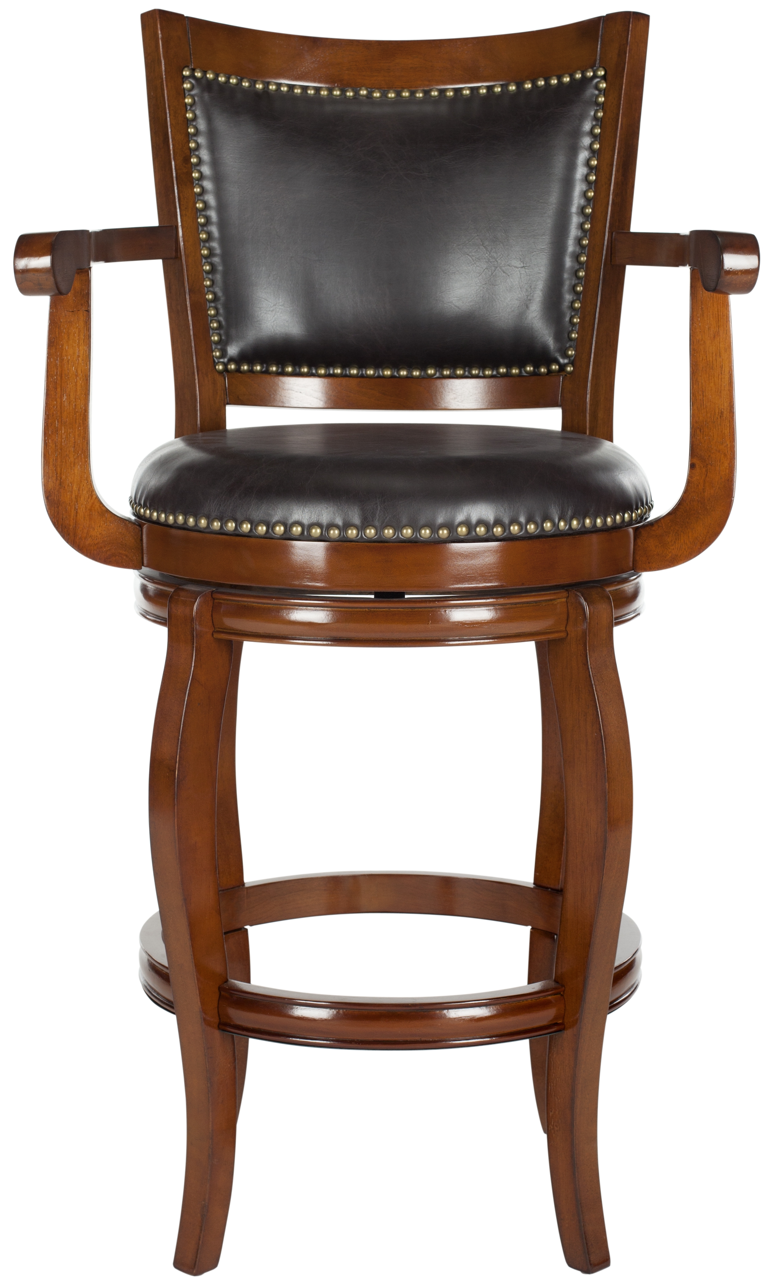 Gitano Swivel Bar Stool - Walnut/Brown - Safavieh - Image 0