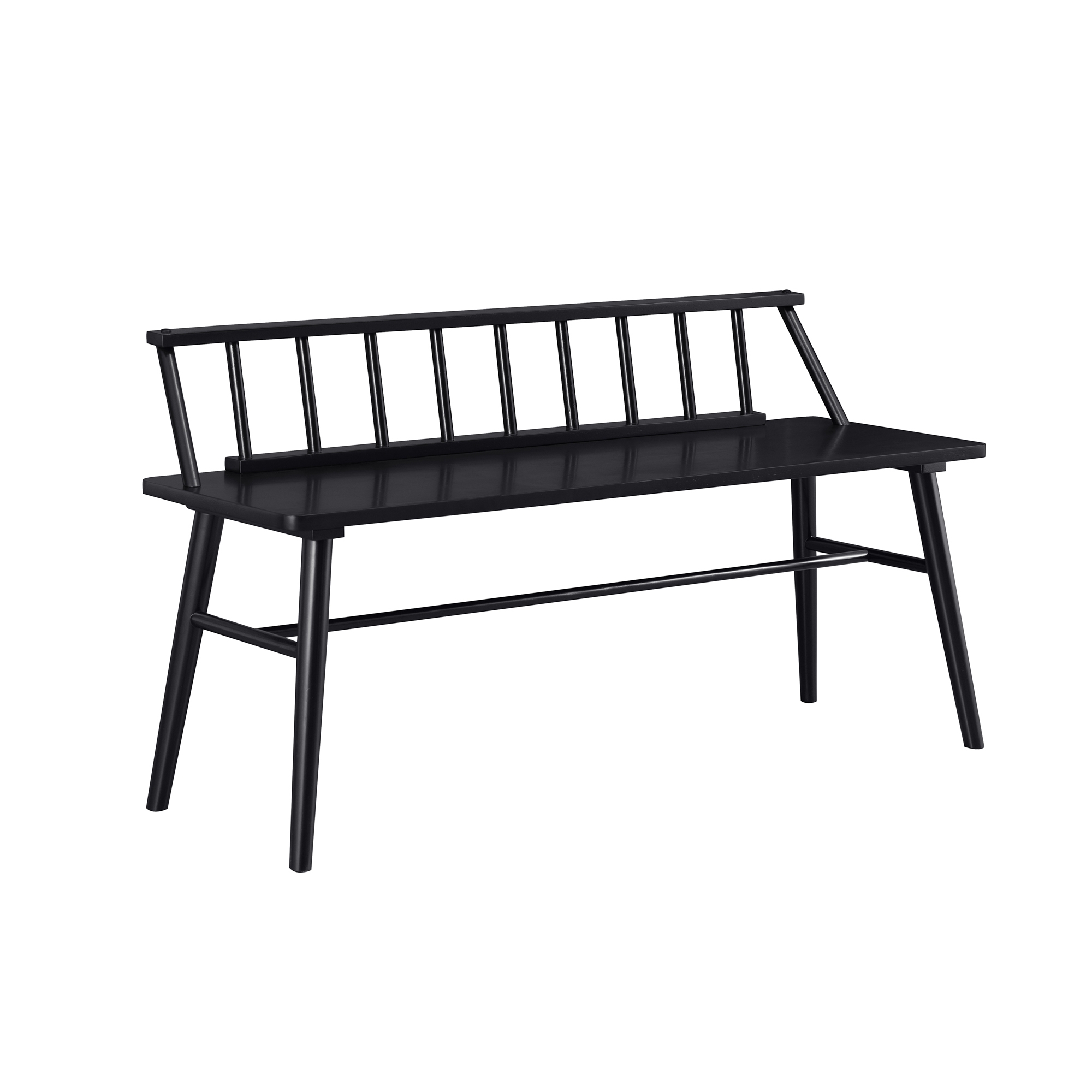 47" Low Back Spindle Bench - Black - Image 5