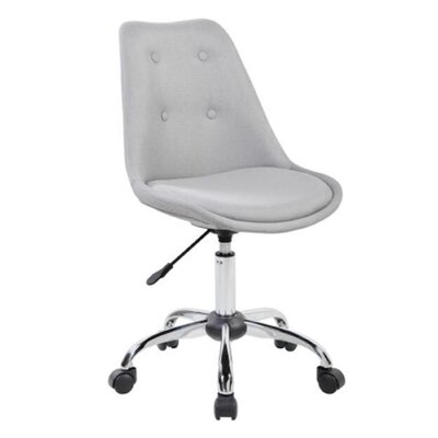 Armless Task Chair With Buttons, Chair, Office Chair, Computer Chair, Writing Chair, Modern Style,grey - Image 0