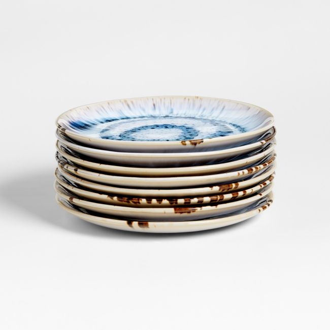 Julo Blue Salad Plates, Set of 8 - Image 0
