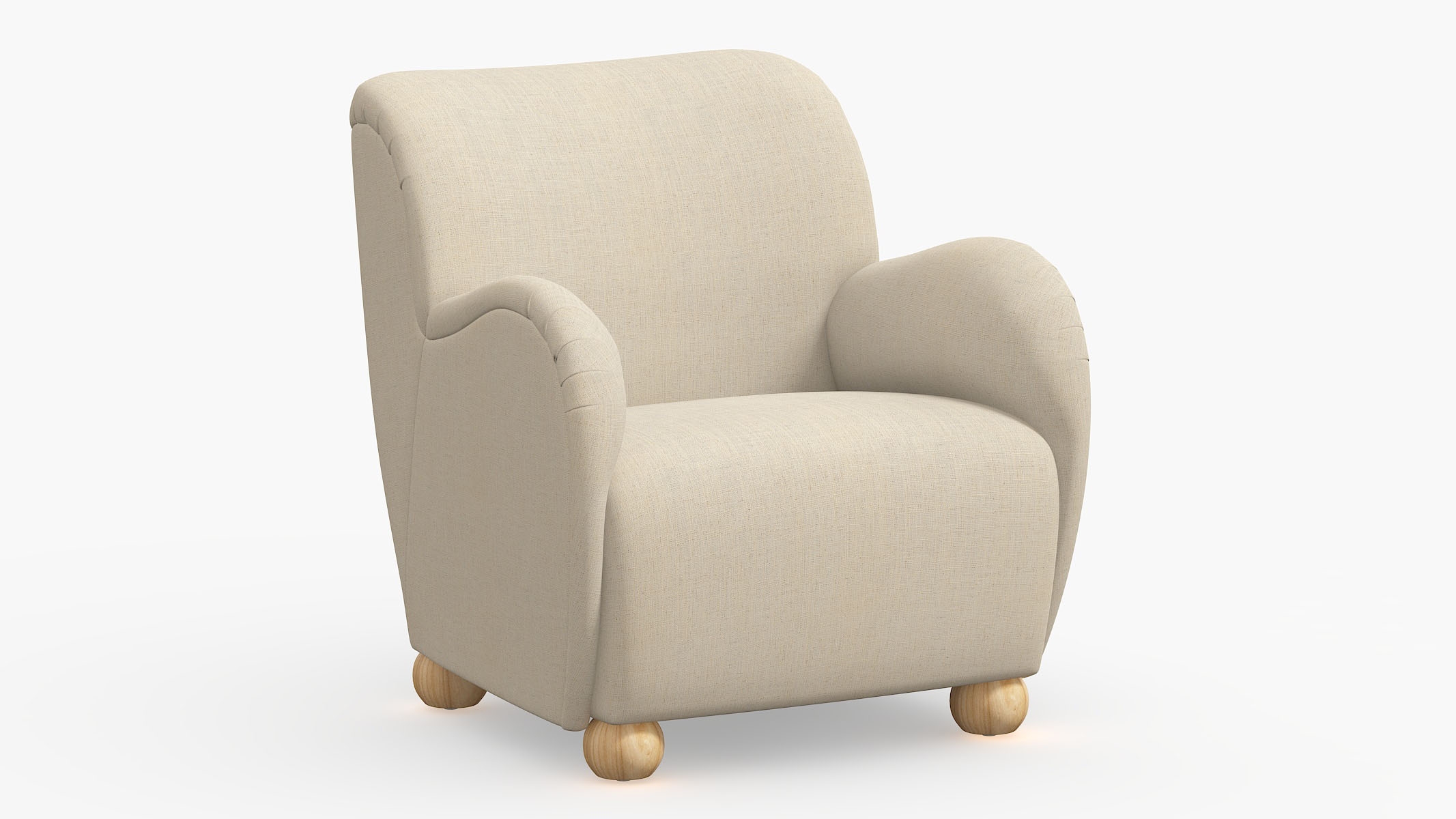 Bun Foot Accent Chair, Husk Everyday Linen - Image 0